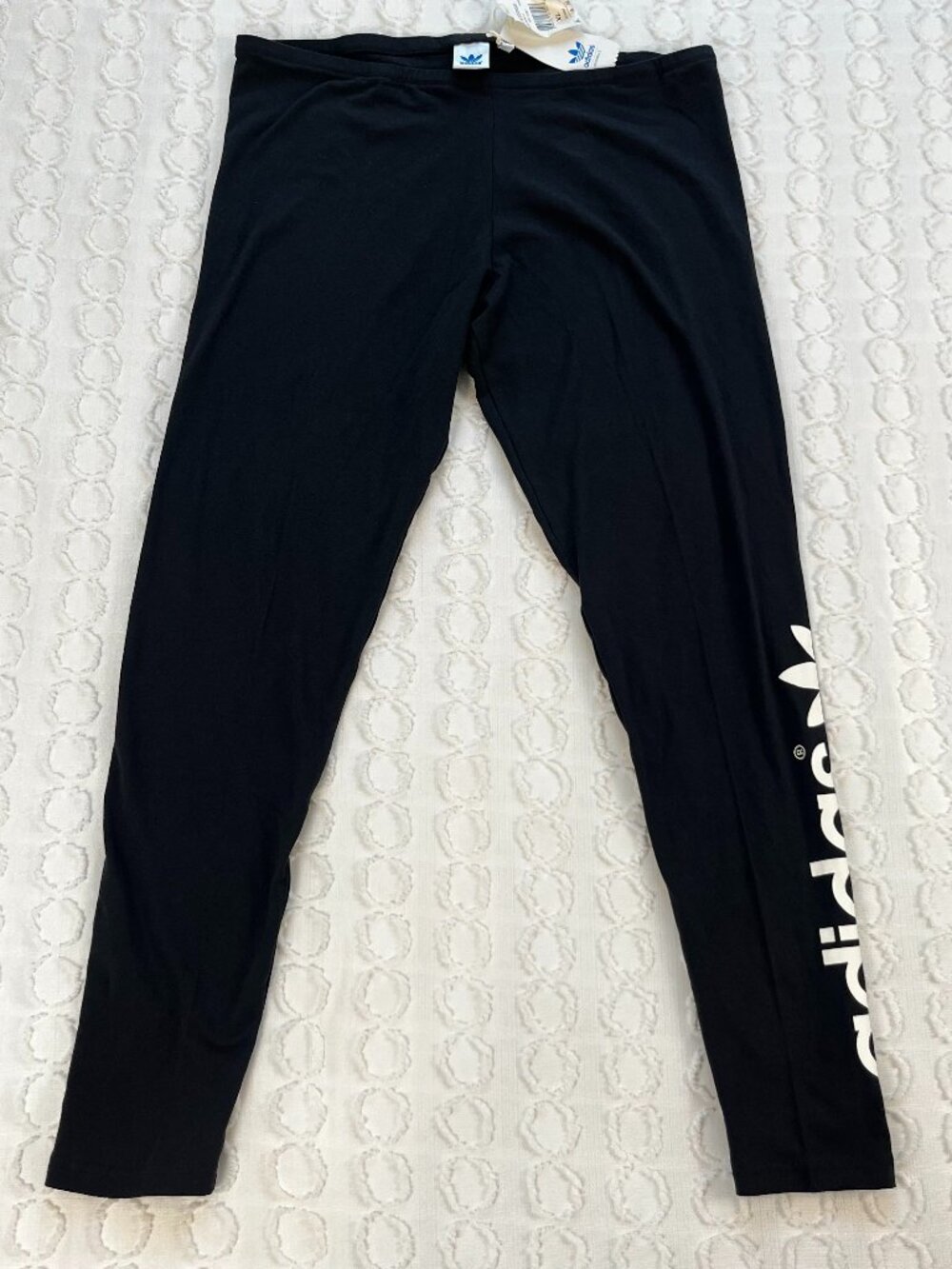 Adidas Originals Women's Trefoil Leggings XL Black White Cotton